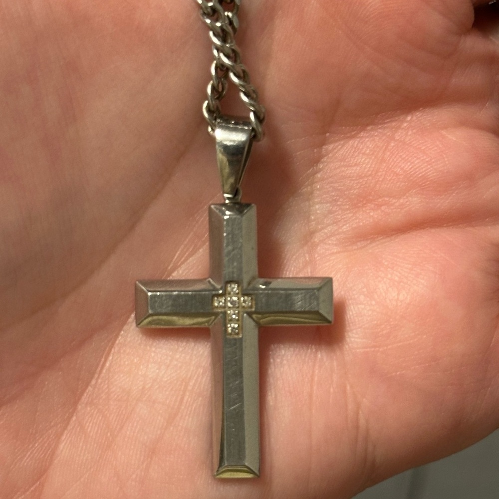 Silver Cross Pendant Necklace